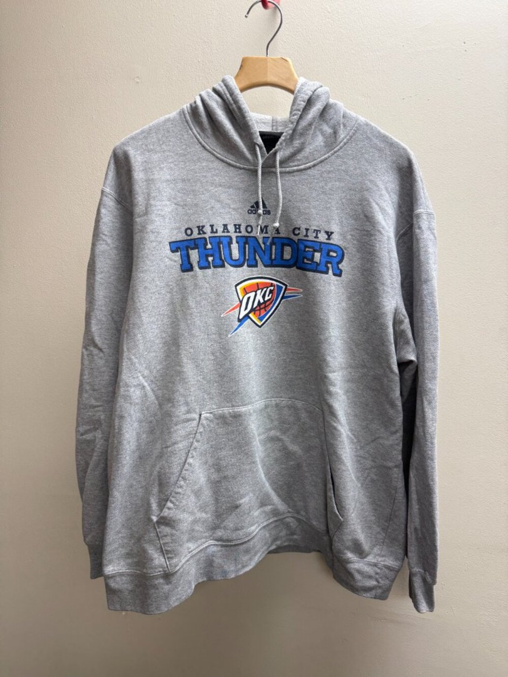Adidas Oklahoma City Thunder XXL Heathered Grey Men's Hoodie